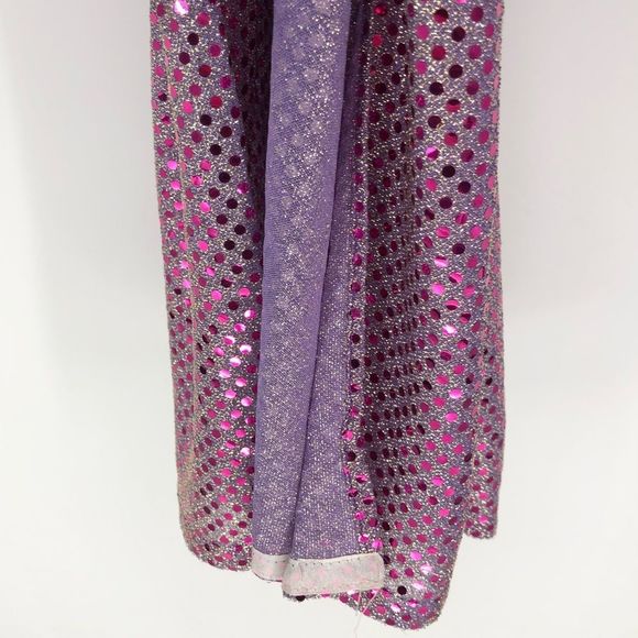 90’s Jessica McClintock Gunne Sax Black Lace Metallic Pink Dot Square Neck Dress - Picture 8 of 13